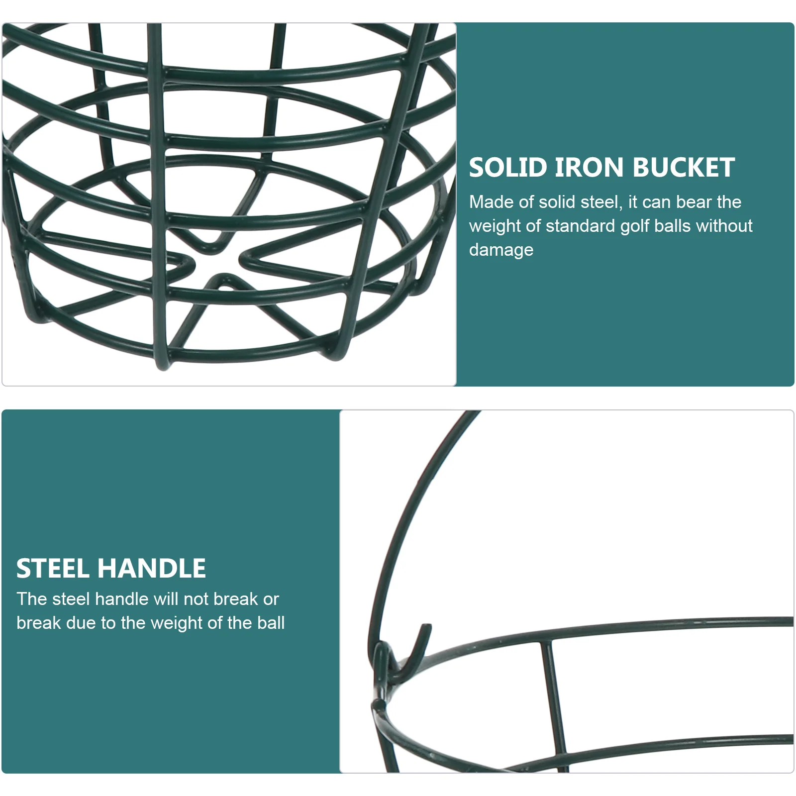 

1Pc Durable Golfs Basket Stainless Steel Material Golfing Ball Storage Basket With Strong Handle For Outdoor Use