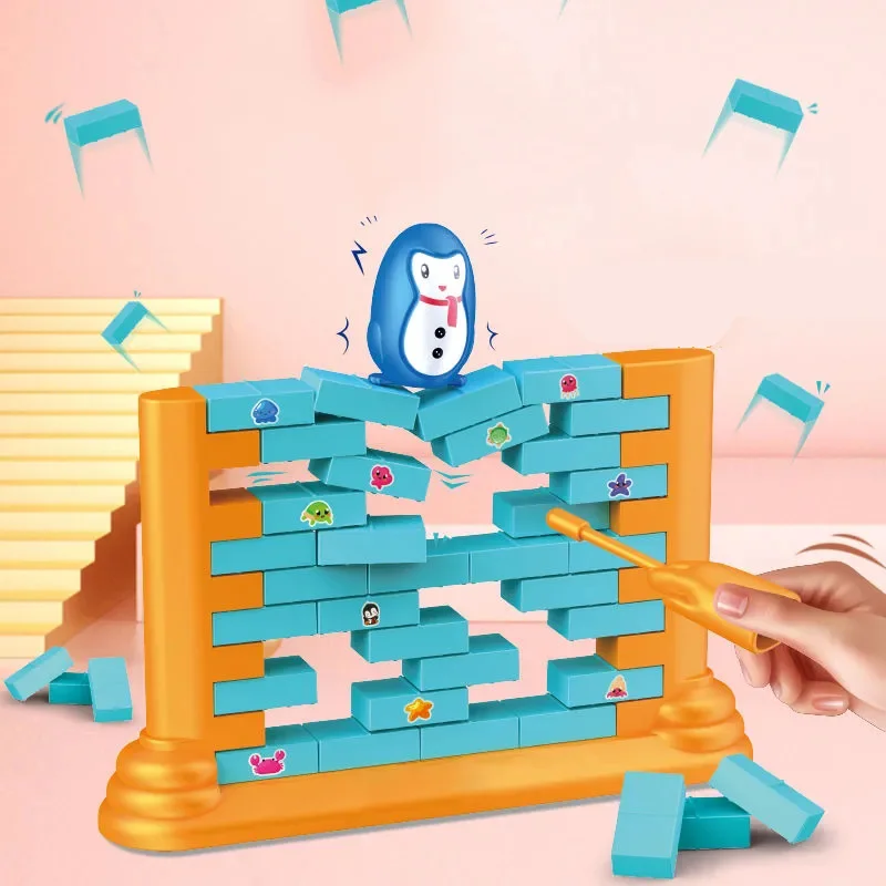 

Penguin Games for Kids Creative Wall Demolish Game Board Puzzle Game Toys for Boys and Girls Family Fine Motor Development Play