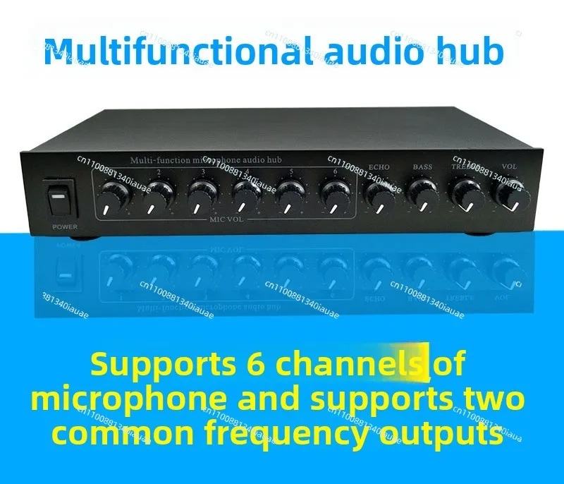 Microphone Hub 6-way Wired Microphone Conference System Expander Mixer