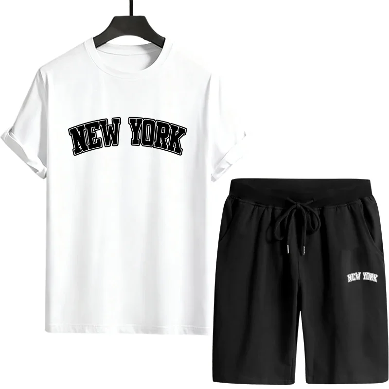 Daily Quality Summer Outdoors Jogging Sport Single Piece Versatile Short-sleeved T-shirt and Sports Short Men's Tracksuit Casual