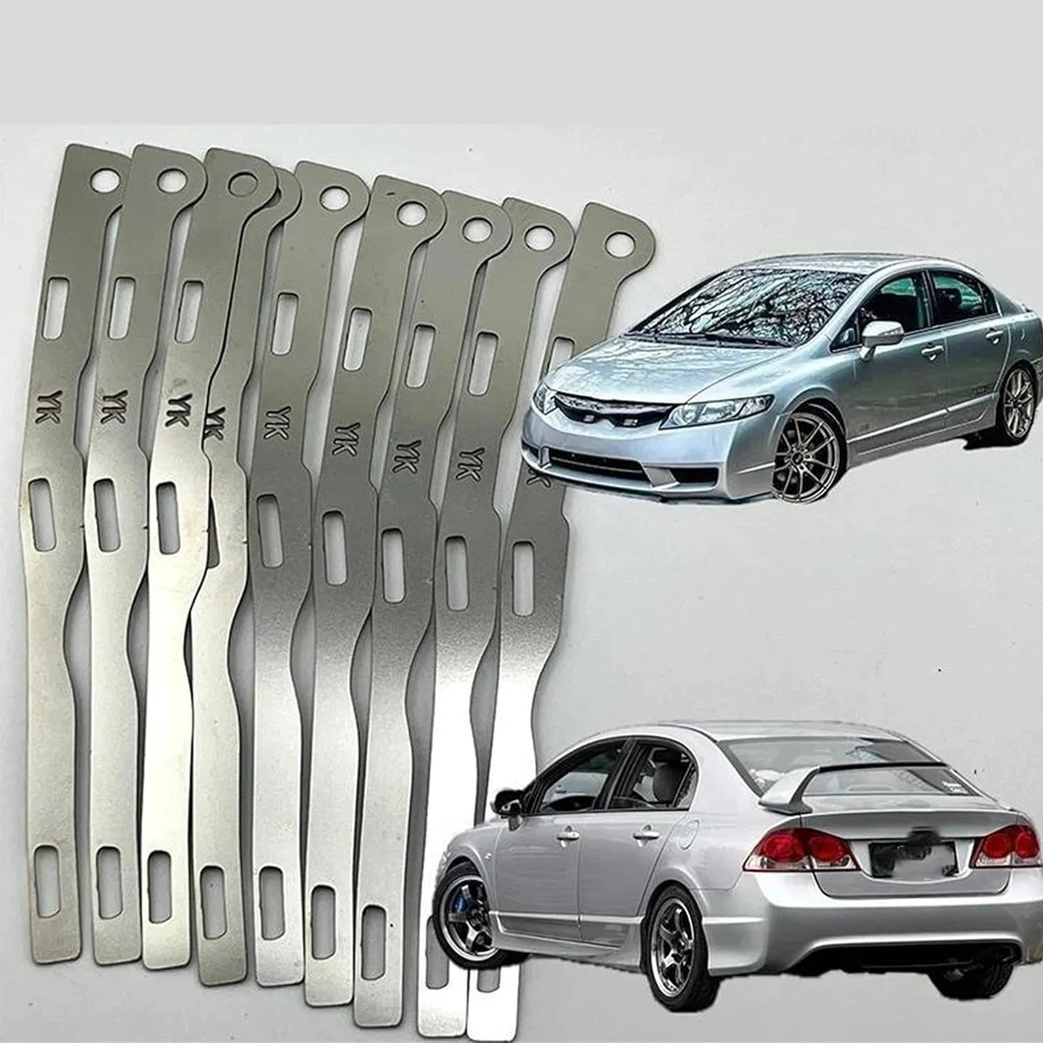 2pcs For Civic 8th 9th Gen 2006-2011 FA1 Front Bumper Repair Buckle Broken Reinforced Stainless Steel Metal Bracket Mazda Lexus