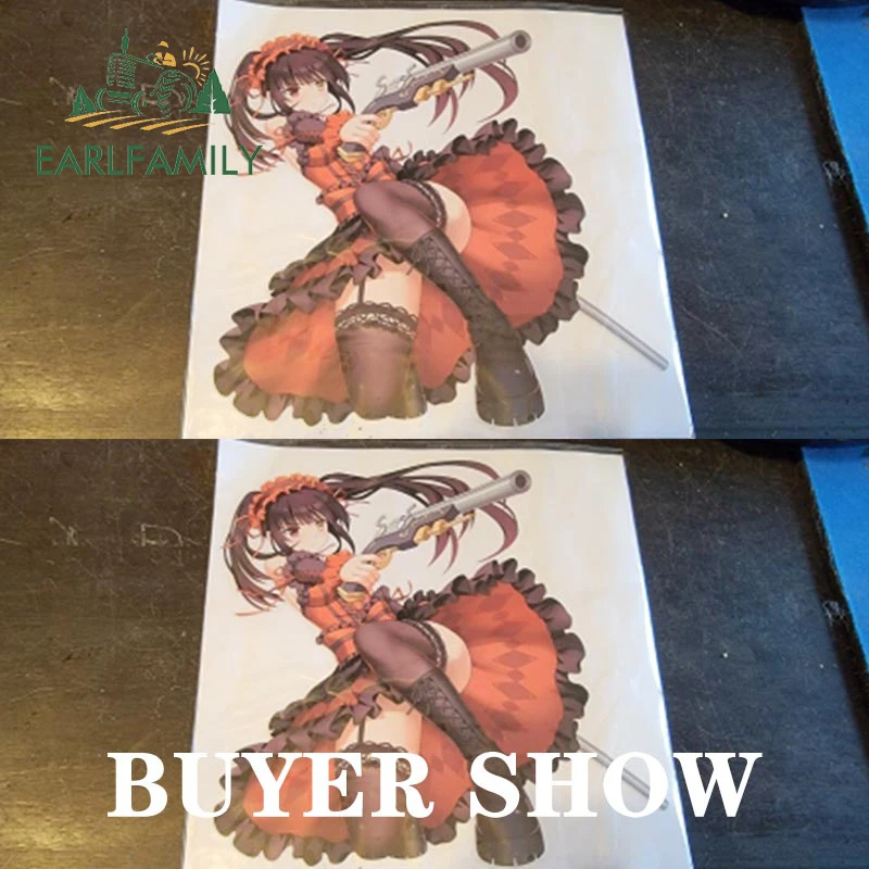 EARLFAMILY Tokisaki Kurumi Nightmare Car Stickers Vinyl Anime Car Wrap Cartoon Decal Car Door Protector Creative Decoration
