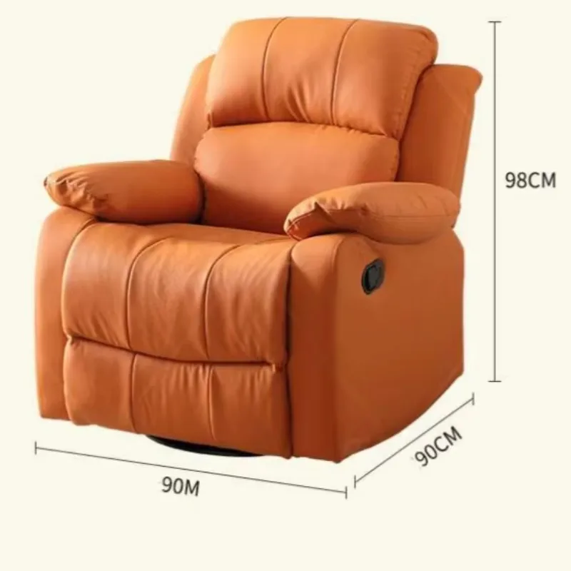 Luxury ecological wooden lounge chair single set anti cat scratch leather sofa