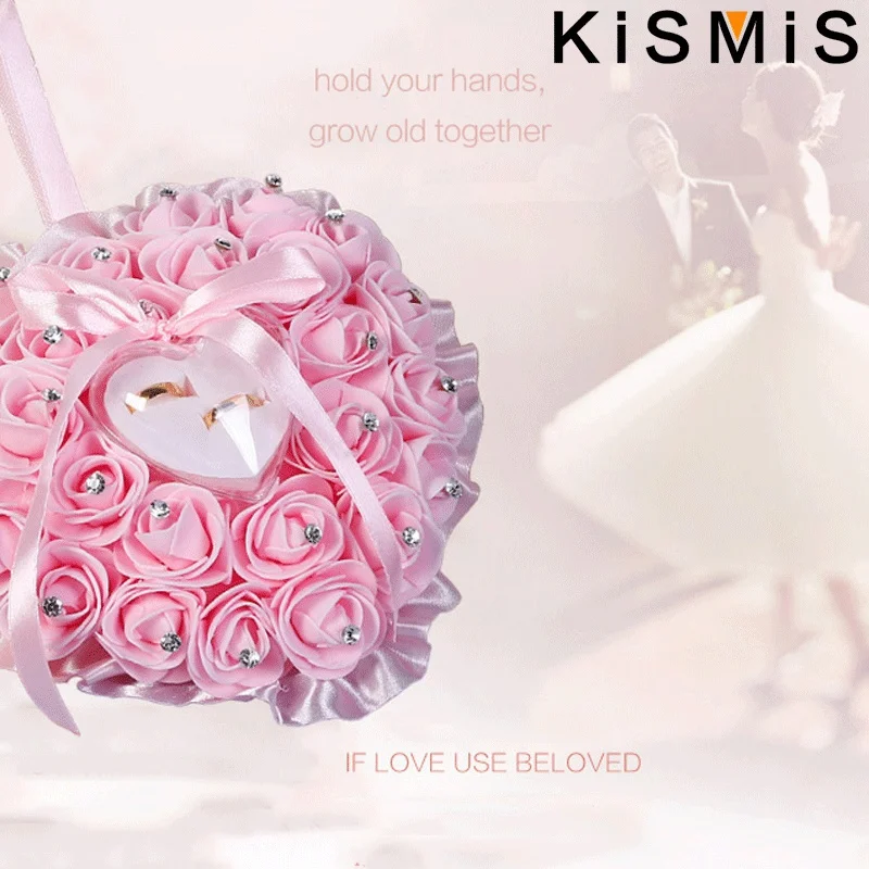 Wedding Ring Pillow Couples Rose Ring Box Wedding Storage Props 1PC Wedding Decoration Supplies