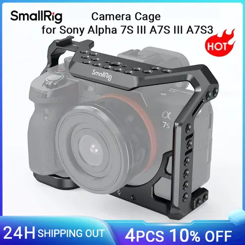 SmallRig a7s3 A7siii DSLR Cage for Sony Alpha 7S III Camera Cage With Cold Shoe Mount and Nato Rail Video DIY Cage Rig 2999