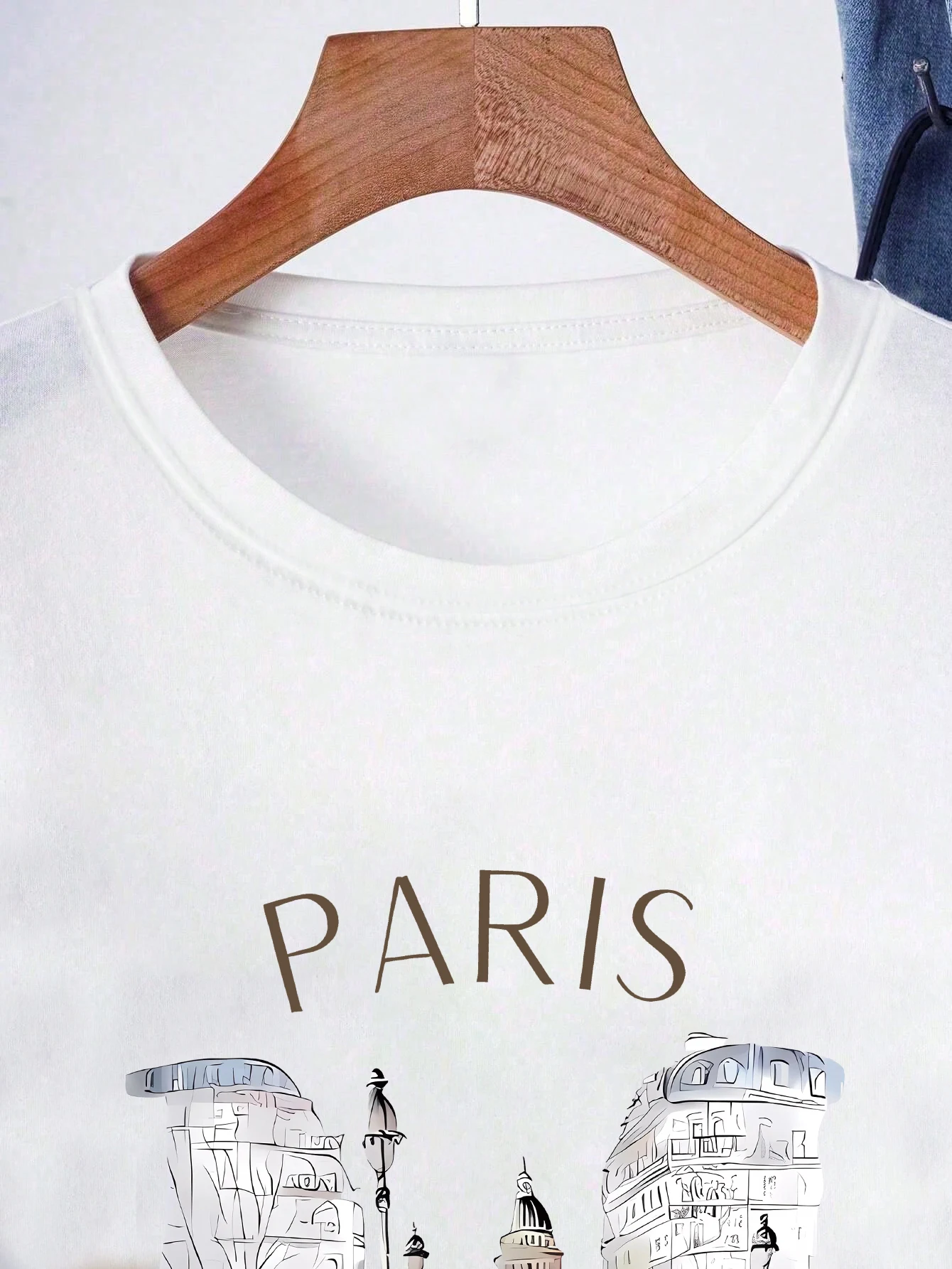 여성용 신상 패셔너블 티셔츠 크루넥 반팔 프린트 티셔츠 릴랙스 핏 캐주얼 여름 상의