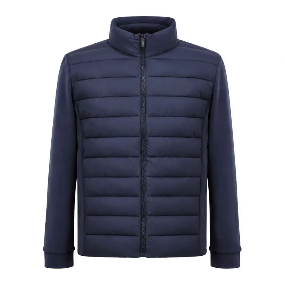 Mens Casual Padded Jacket Slim Fit Lightweight Quilted Coat Business Stylish Stand Collar Warm Outerwear Winter Fashion