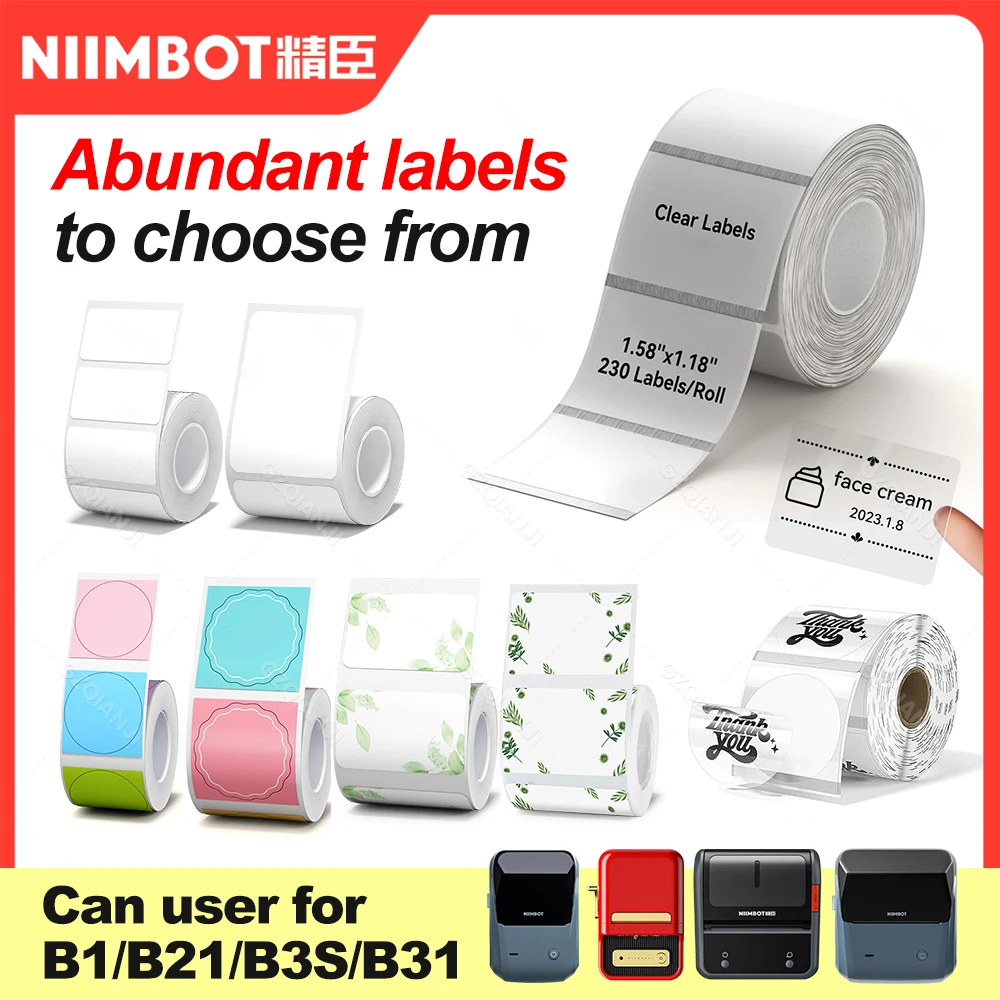 NiiMBOT B21 B1 B3S White Round Label Printing Sticker Self-adhesive Thermal Waterproof Digital Number Cake Sealing Sticker Paper