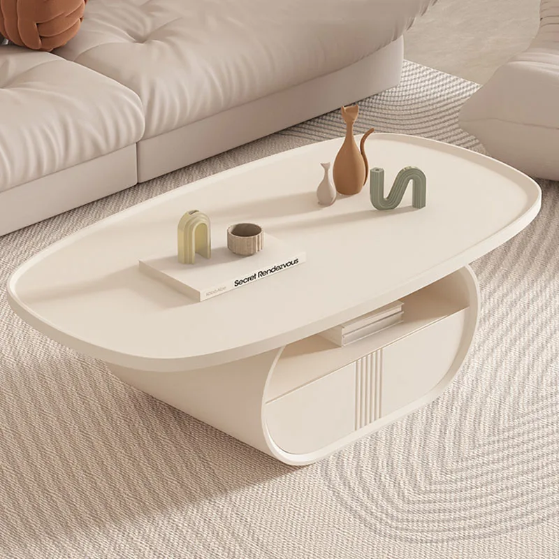 

Aesthetic Nordic Coffee Tables Storage Organizer Premium Oval Coffee Tables Books Magazine Mesas De Centro Para Sala Furniture