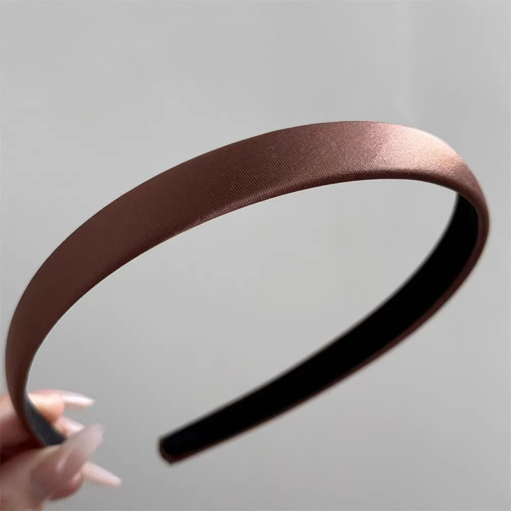 2pc Vintage Erweiterte Glänzende Satin Solide Haarband für Frauen Mädchen Koreanische Retro Stirnband Haar Bands Zubehör – Detail 13