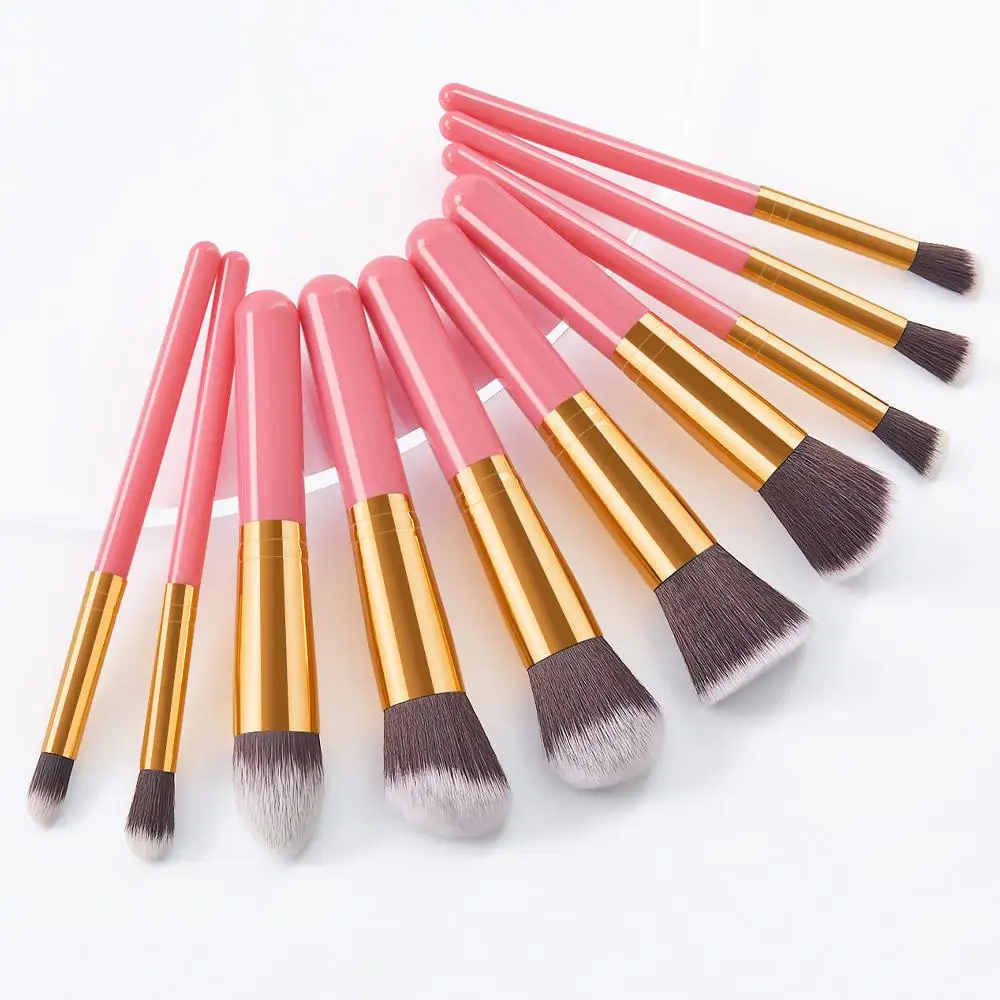 10-delige zwarte make-upborstels Complete set Foundation Loose Powder Blush Concealer Oogschaduw Professionele set