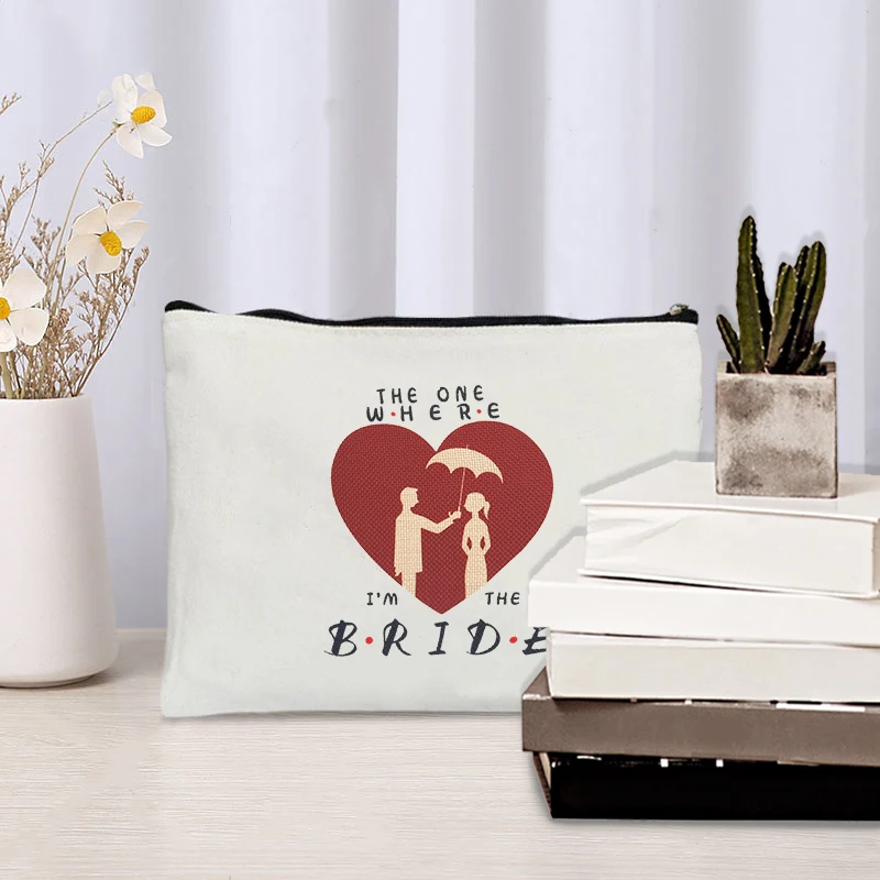 I'm The Bride Pattern Makeup Bag Newly Wedding Gifts for Couples Cosmetic Case Best Gifts Accessories for Engagement Wallet