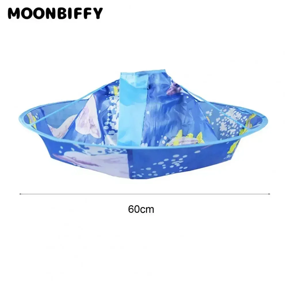 Hair Cutting Cape Cartoon Pattern Foldable Breathable Kids Haircut Cape Cloak Umbrella for Home Baby Trumpet Haircut Bib Home