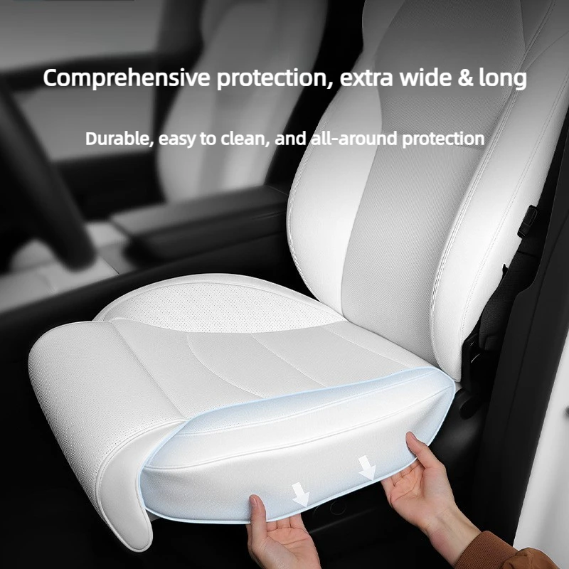 Full-Wrap Extended Leg Rest Cushion Cover for All Tesla Model 3/Y - Front Driver & Passenger Seat Protection Model Y Juniper