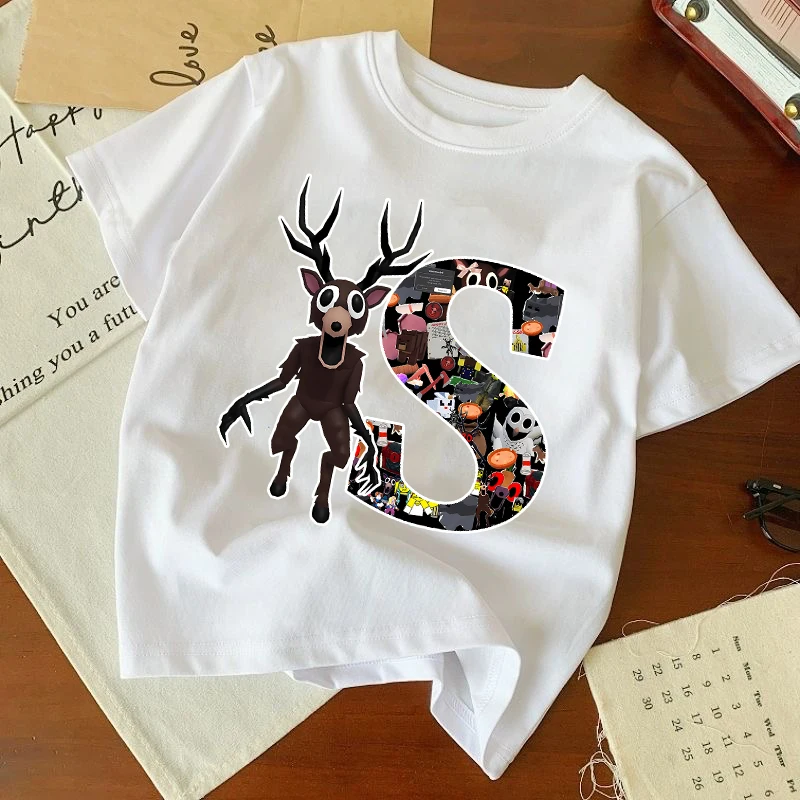 

Хлопковая футболка 99 ночей в лесу для мальчиков, футболки с рисунком буквы A-Z, детские летние топы с короткими рукавами, детская одежда, подарок на день рождения