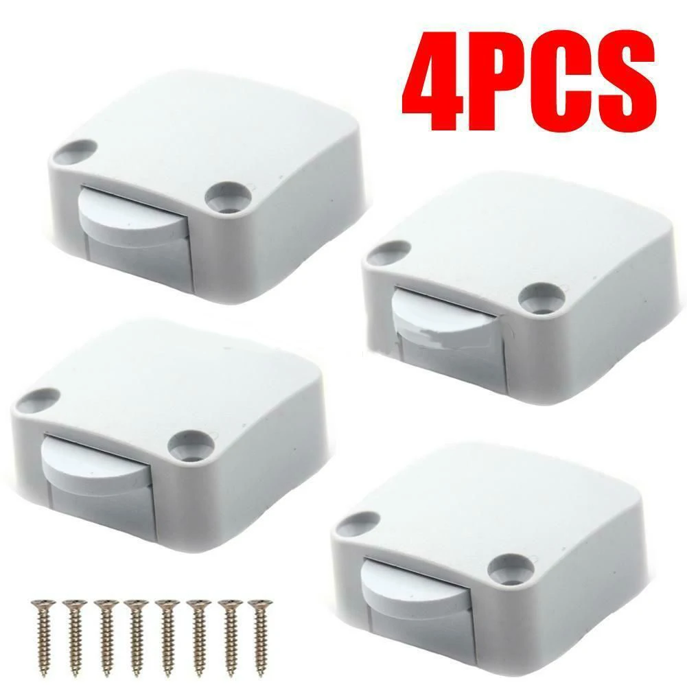 4PCS Pantry Switch For Cupboard Cabinet Door Light Closet White Electrical Tobin For Pantry Closet Cupboard With Screws
