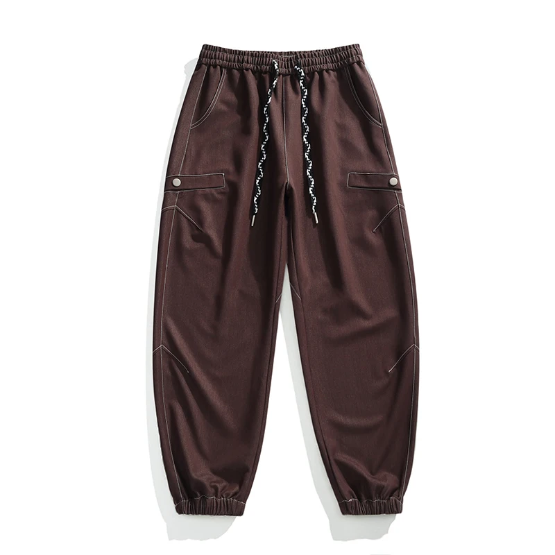 Spring autumn Men's fashion Knitted pants Comfortmen trousers casual trousers wide-leg trousers oversized straight-leg trousers