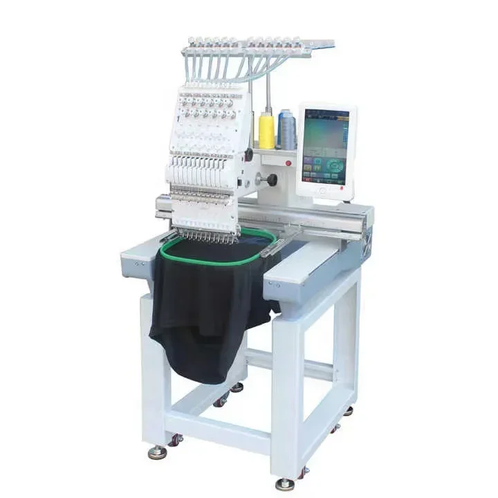 12 Needle/15 Needle Hat Clothing Mini Industrial Digital Single Head Flat Sewing Fully Automatic Computerized Embroidery Machine