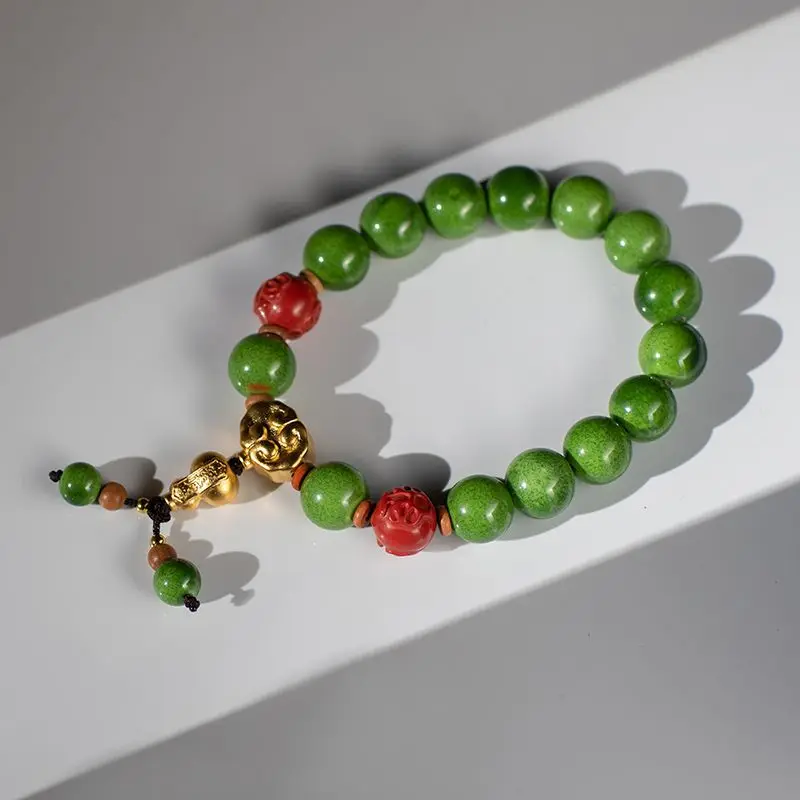 

Year of the Dragon Birth Year Cinnabar Bracelet Good Luck Safe Tianshi Bracelet Couple Style Fu Lu Shou Xi Cai