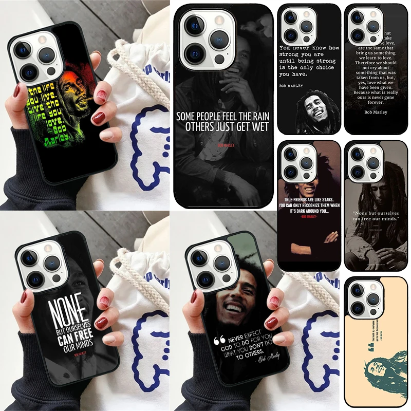 Bob Marley Quotes Rasta Reggae Cover For iPhone 16 13 14 15 Pro Max 12 Mini 11 15 Pro Max 6 7 8 Plus Max SE 2020 Phone Case