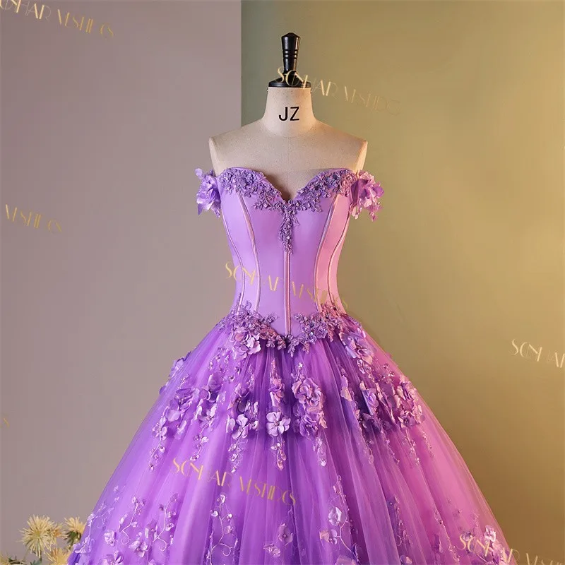 Sonhar-Vestidos de quinceañera con flores dulces, Vestidos de fiesta de lujo, Vestidos de baile de graduación de encaje personalizados, 2024