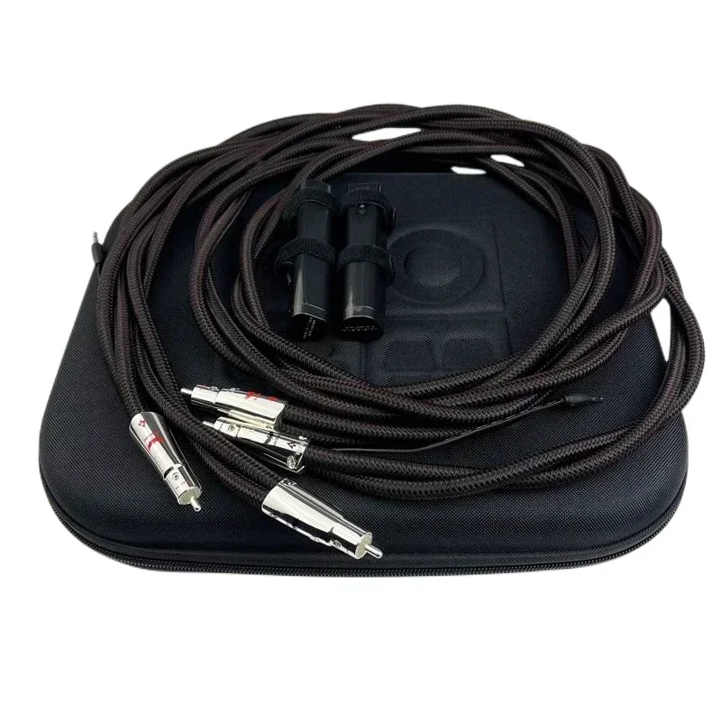 Axinite Paar Hi-End FireBird RCA-Kabel, massives PSS-HiFi-Audioverstärker-Signalleitung aus reinem Silber mit Rauschunterdrückungssystem 3
