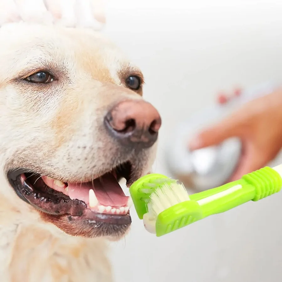 3-Sided Pet Toothbrush Dog Plastic Toothbrush Removing  Tartar Cleaning Mouth Pet  Care Cat Cleaning Mouth image 2