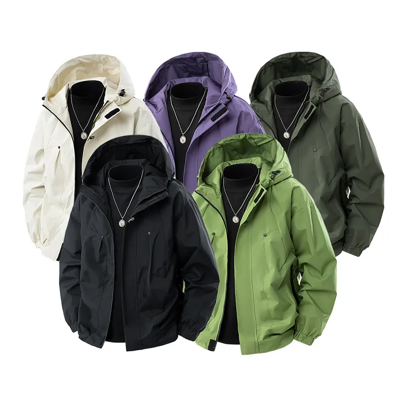 

American Sle Men's Outdoor Climbing Jaet Vintage Workwear Spring New Trendy Brand Windproof Polyester Long Sve Zipper