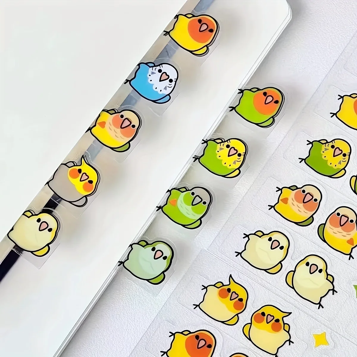 10 Pairs/20 Pairs of Stylish and Creative Parrot Index Stickers, Decorative Bookmarks for Organization and Marking, Diary Marking Decorative Stickers, Art Labels, Durable Adhesive, Parrot Pattern Stickers, Creative Planner