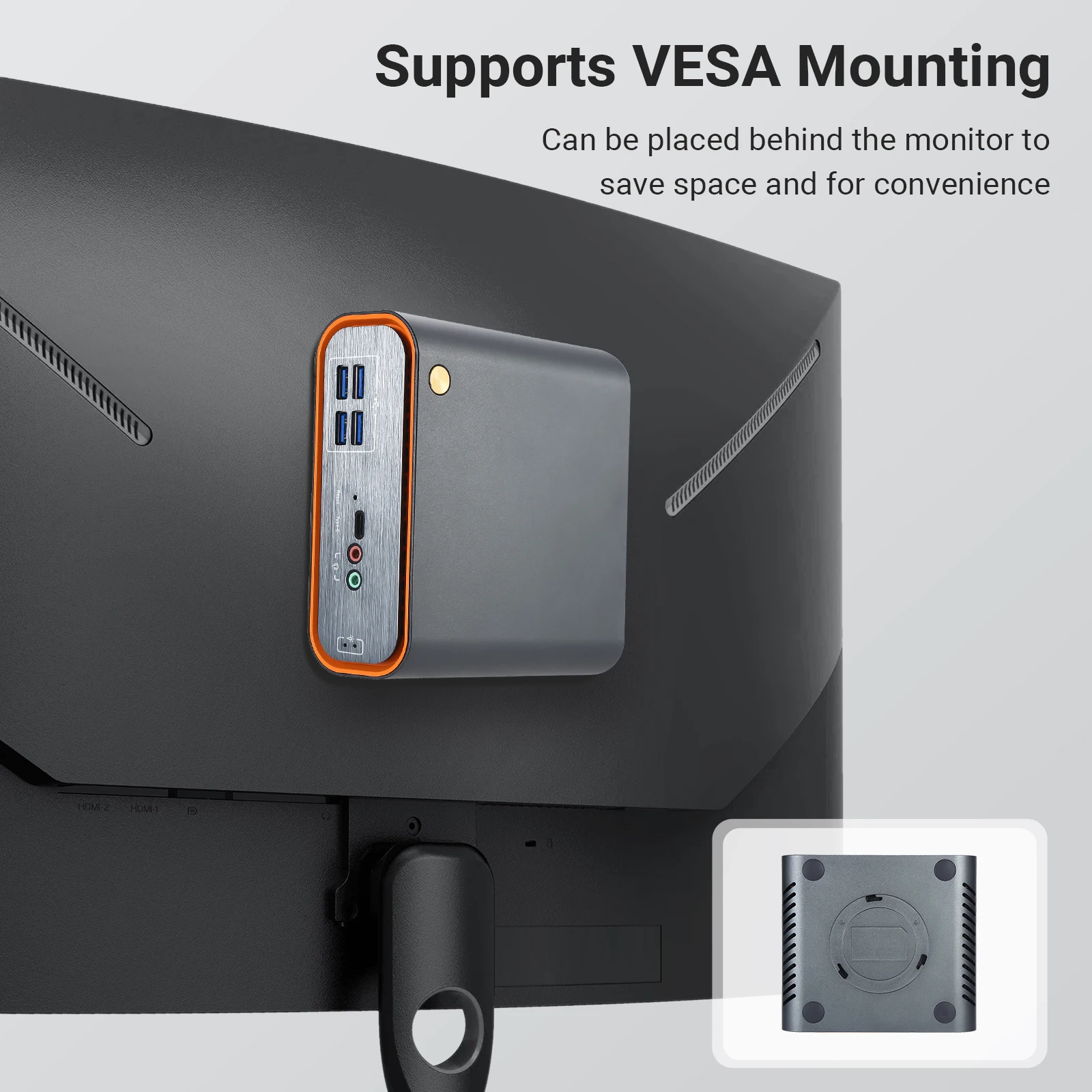 VNOPN Mini PC Intel Core i5 12450H DDR5 2*DP 2*HD Obsługa czterech ekranów Ultra Win11 Linux Office Desktop PC Mini Computer