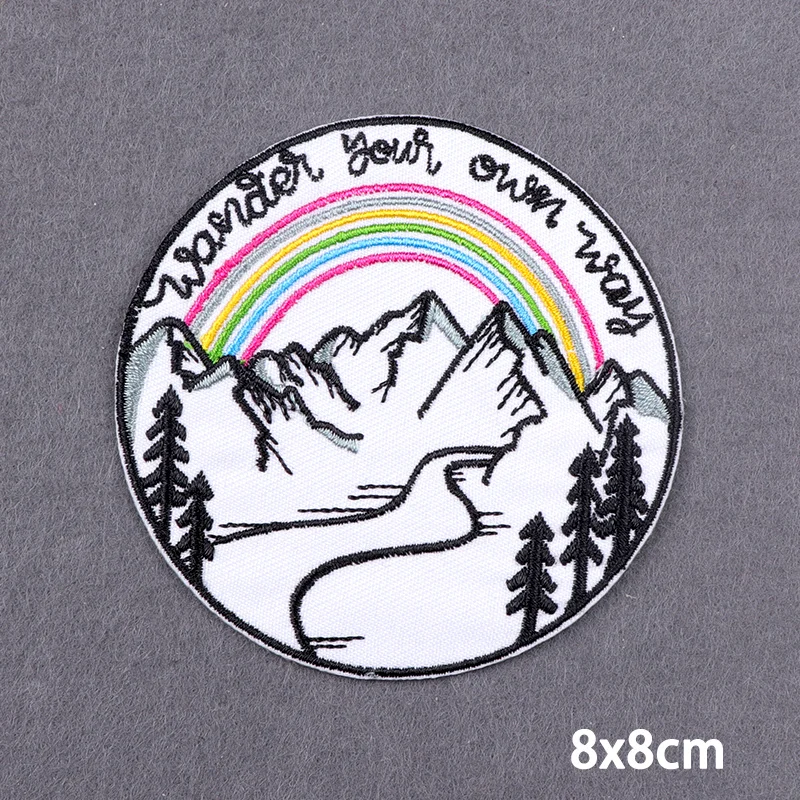 Mountain Patch For Clothes Jeans DIY Outdoor Travel Embroidery Patch Iron On Patches For Clothing Thermoadhesive Patches