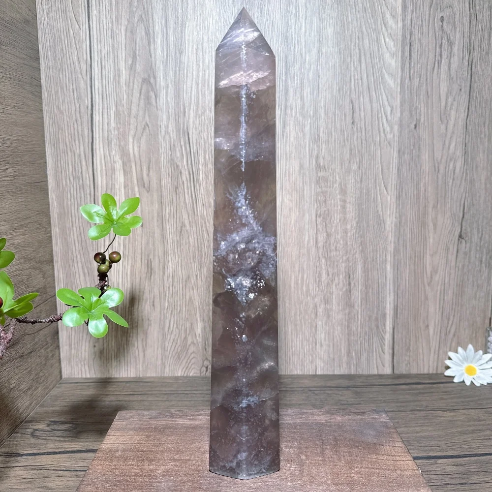 1PC Natural Unique Big Mica Fluorite Tower Rainbow Stone Healing Crystal Reiki Energy Magic Home Decor Ornament Gift