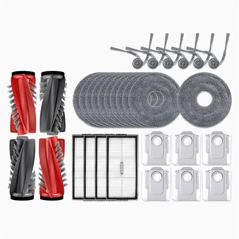 

【PARTY】Основная и боковые щетки, салфетка для влажной уборки, HEPA-фильтр, мешок для сбора пыли для робота-пылесоса Roborock S9 Maxv Slim/G30 U, сменные запасные части