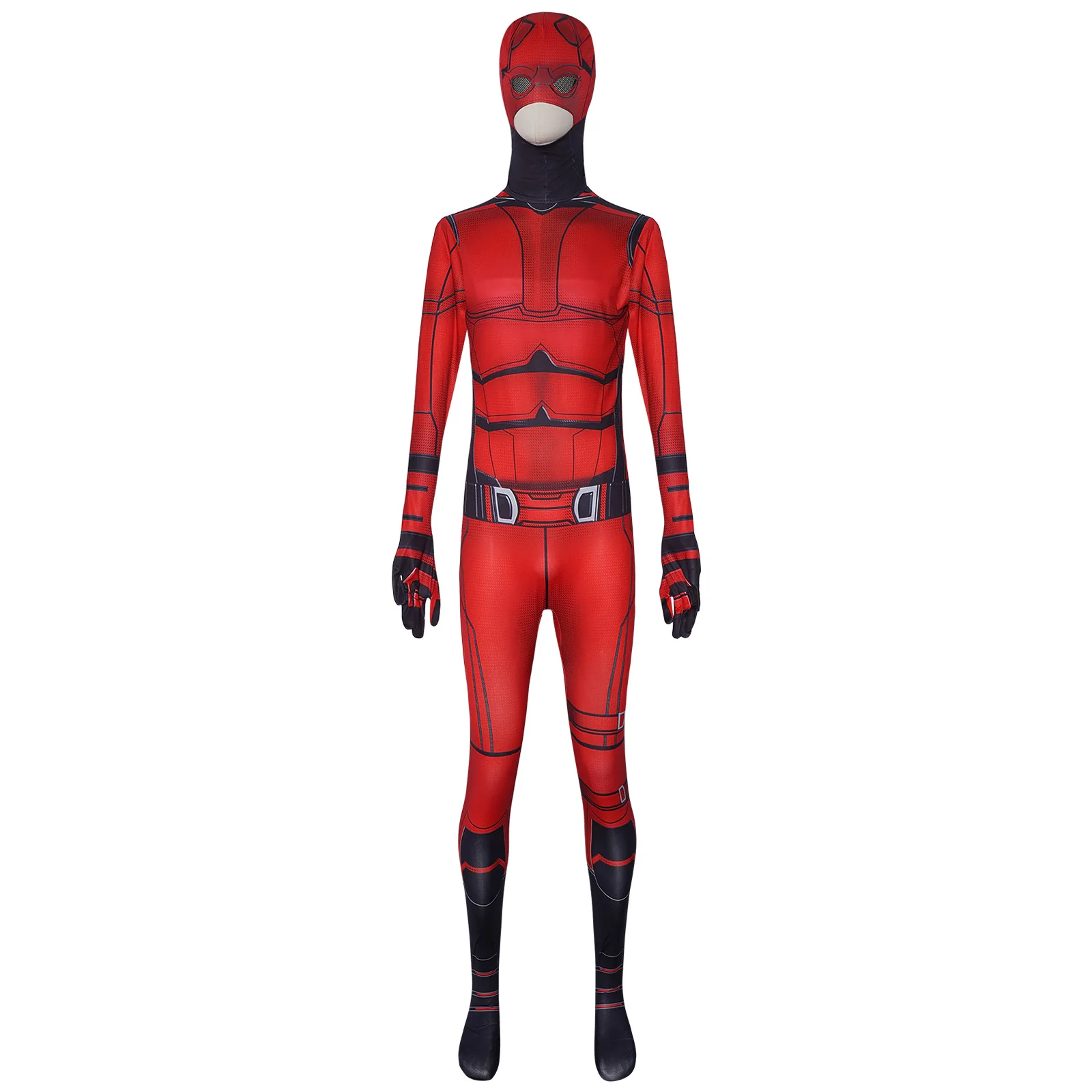 

Nightcrawler Daredevil Battle Suit Red Tights Faux Leather Pattern Highly Stretchable Role Playing Costume