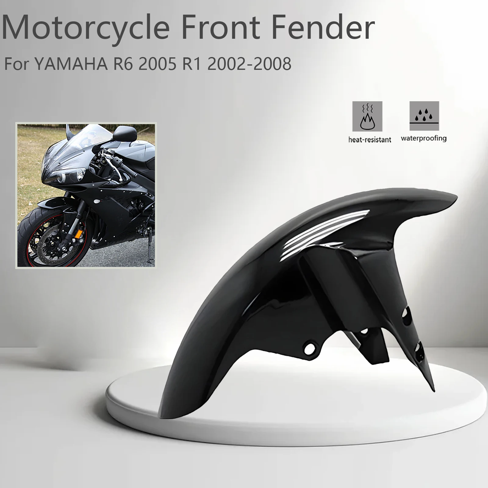 

Motorcycle Front Fender For Yamaha YZFR1 2004-2008 2005 FZ1 2005-2008 2006 2007 FZ8 FAZER 2011 2012 2013 Splash Mud Dust Guard