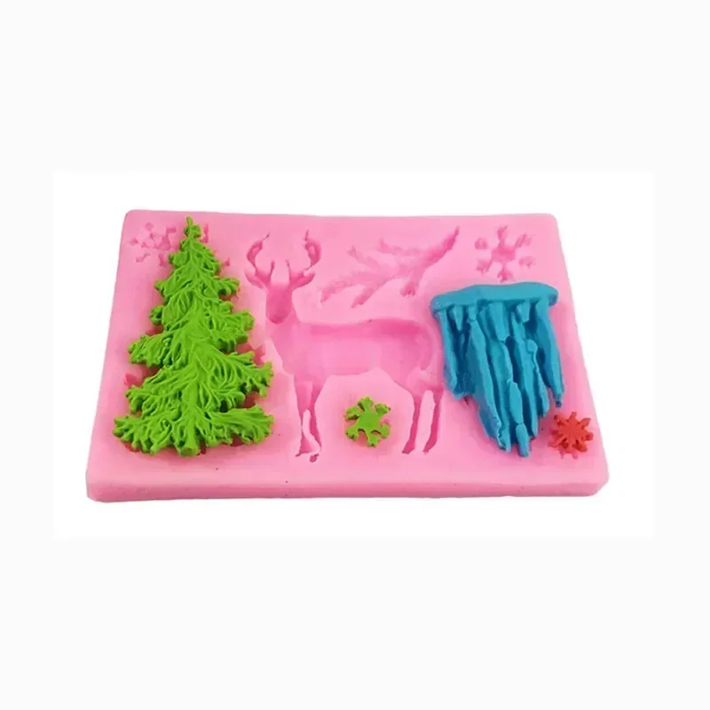 Elk Christmas Tree Snowflake Silicone Mold