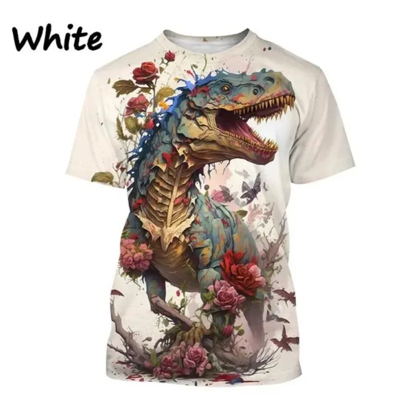 Tyrannosaurus Rex 3D Printed T-shirt Dinosaur Animal Men and Women Print Round Neck Short-sleeved Casual Cosplay Men\'s Clothing