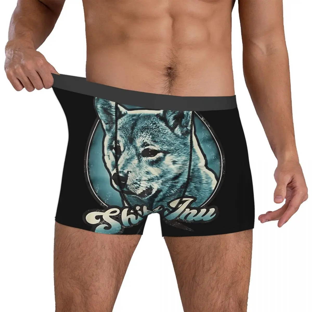 Retro Mannen Boxer Briefs Shiba Inu Ademend Grappige Onderbroek Print Shorts Verjaardagscadeautjes