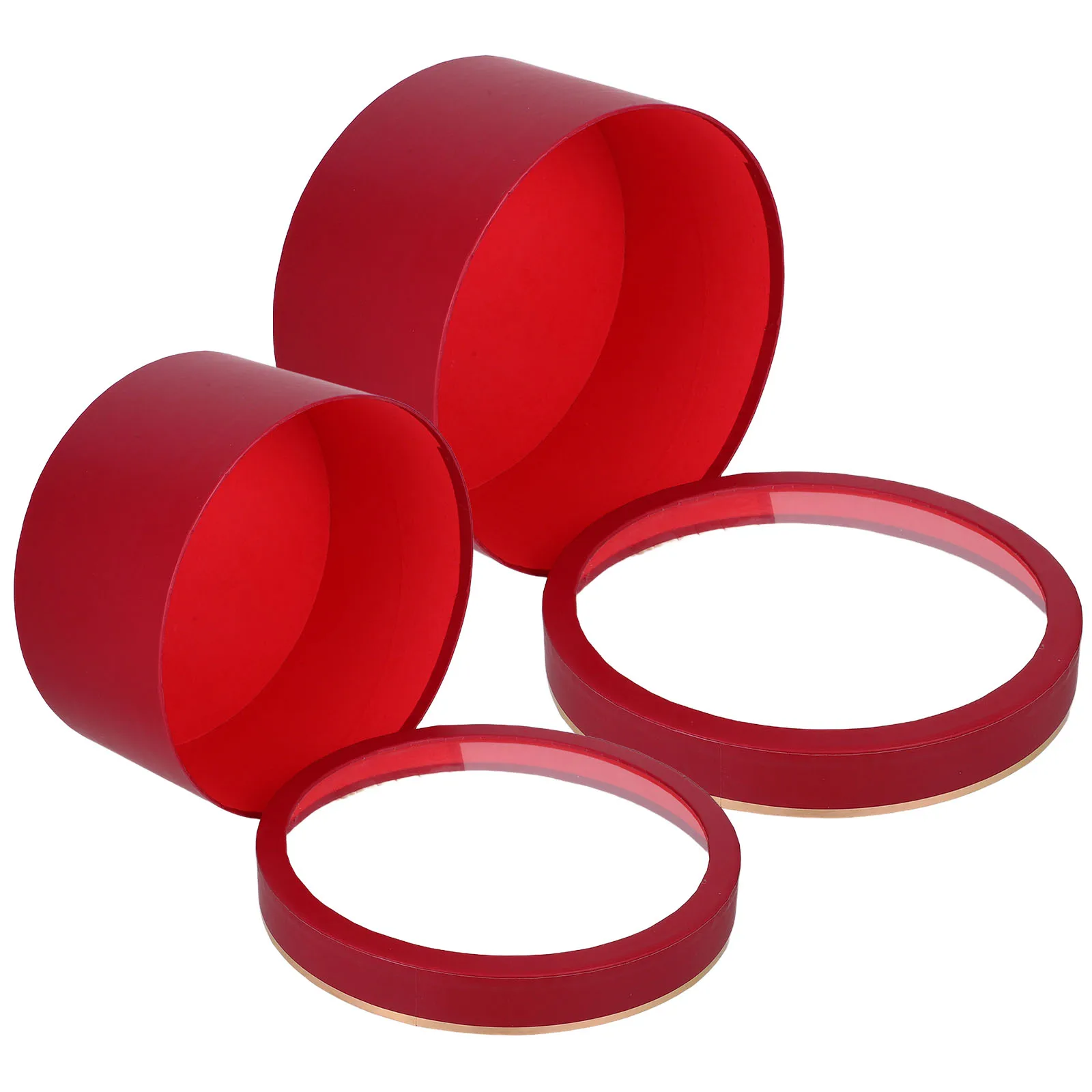 

2Pcs Round Flower Boxes PVC Window Transparent Valentines Day Floral Packaging Bouquet Gift Flower Box Boxes with Lids