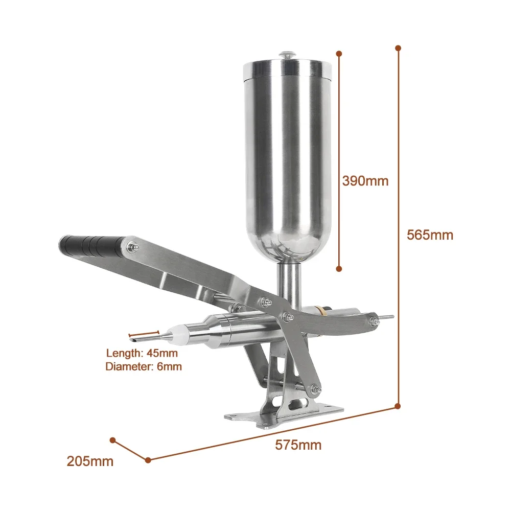 LXCHAN 4.5L Manual Jam Filling Machine Stainless Steel Frying Churros Pure Chocolate Maker Cream Sauce Sauce Filler