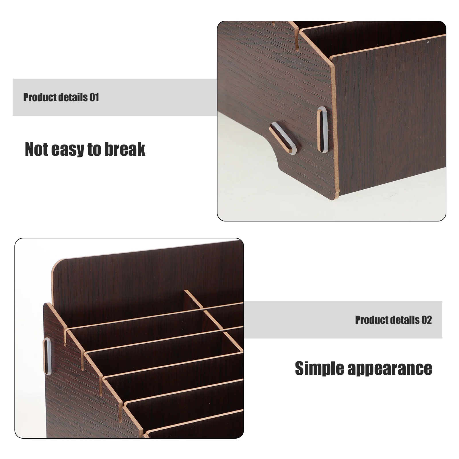 

Wooden Desktop Storage Box Mobile Phone Organizer Multi-Grid Cell Phone Holder Desk Table Organizer Classroom Meeting Room Card