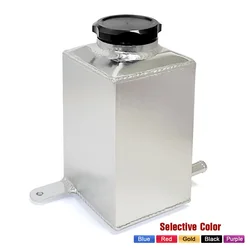 Universal 1L Aluminum Oil Catch Can Reservoir Tank Square Car Engine Breather Oil Tank Fuel Tank Oil Catch Can w/ Accessories