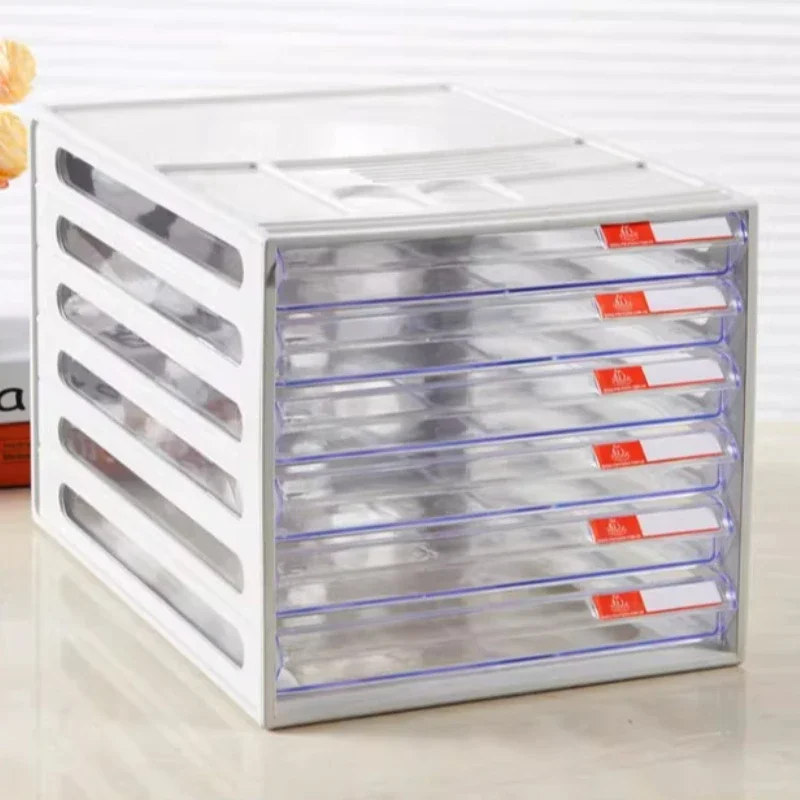 Desktop File Cabinet, 4-Tier Clear Drawer Organizer, Dustproof Plastic Storage for Office, Home Desk Document Organizer