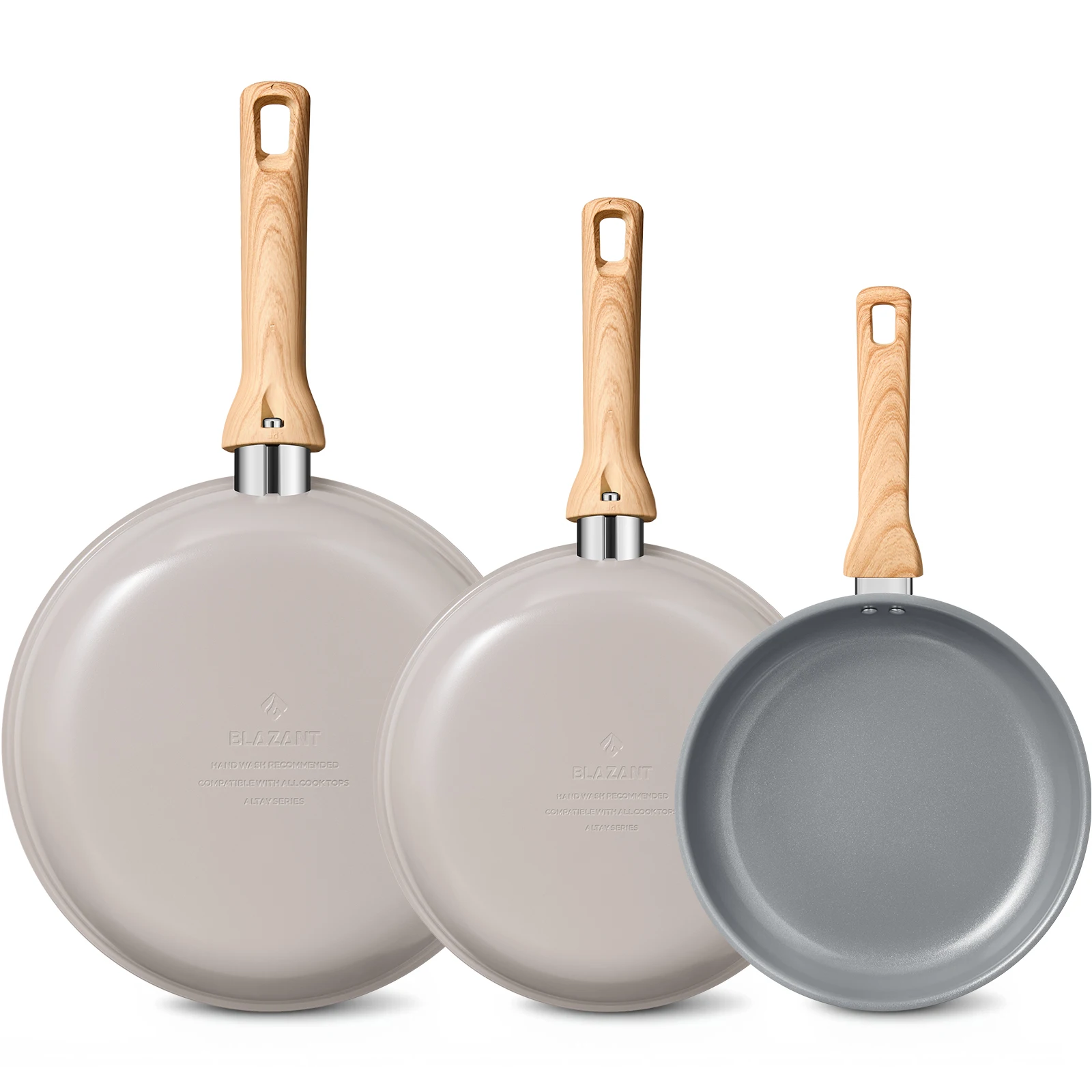 Set Di Padelle Antiaderenti, Set Di Padelle Da 3 Pezzi, Padella In Ceramica, Base A Induzione Molecolare, Padella Da Chef Da Cucina, Frittata