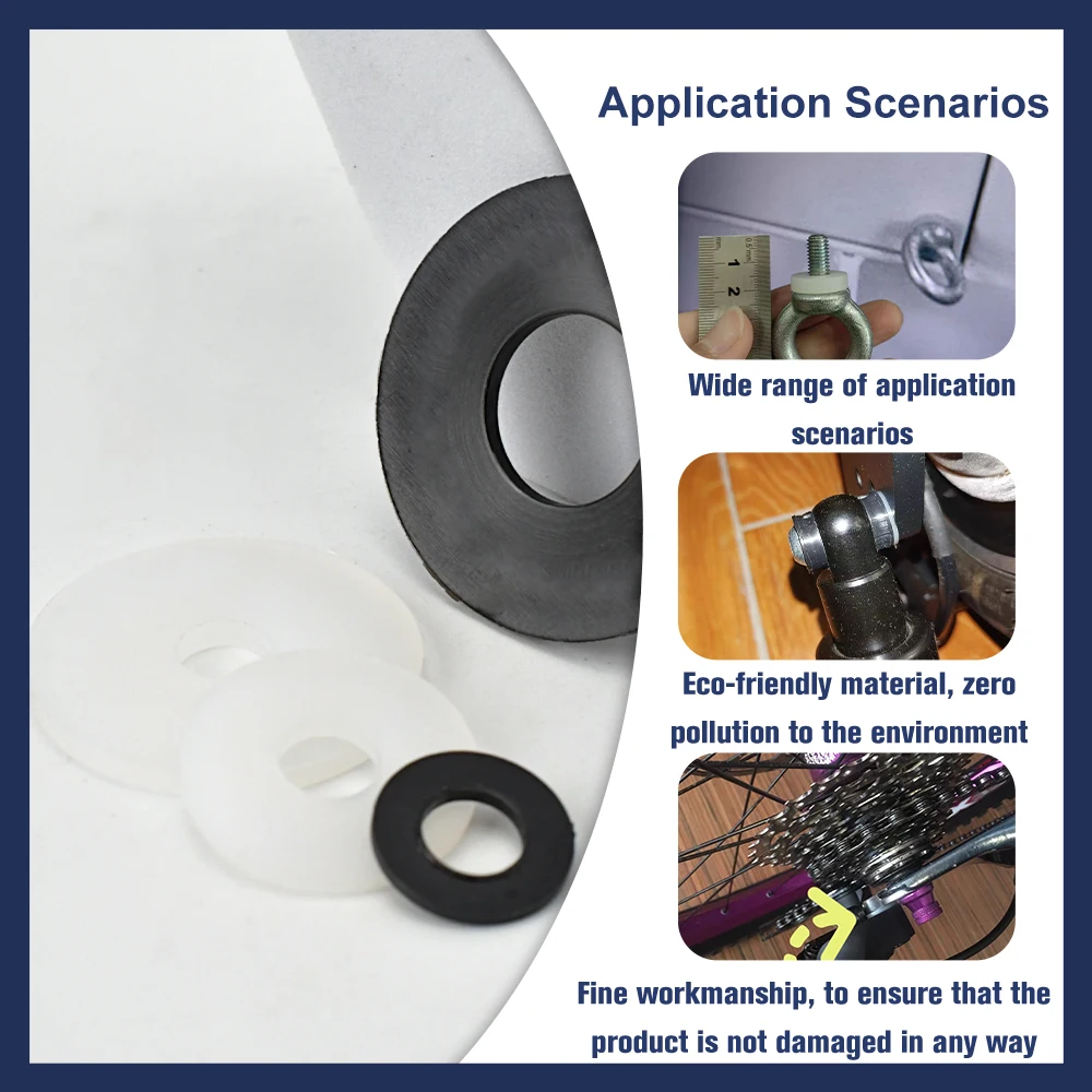 أبيض أسود البلاستيك النايلون شقة غسالة M2 M2.5 M3 M4 M5 M6 M8 M10 M12 M14 M16 M18 M20 M22 M24 طائرة فاصل العزل طوقا الدائري #6