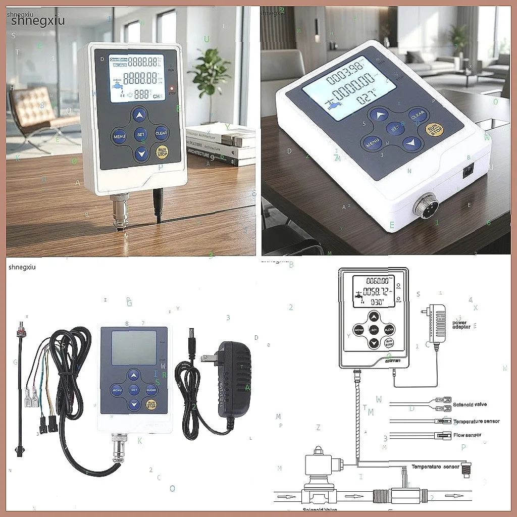 Digital Water Flow Meter with LCD Display, LPM/GPM & Liter/Gallon Measurement, Quantitative Controller