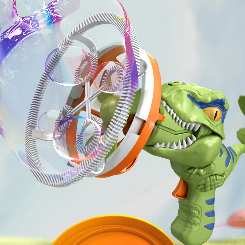 Automatische Dinosaurier Bubble Gun Elektrische hand Fan Blase Blasen Seife Maschine Blase Gebläse Outdoor Spielzeug Kinder Geburtstag Geschenke