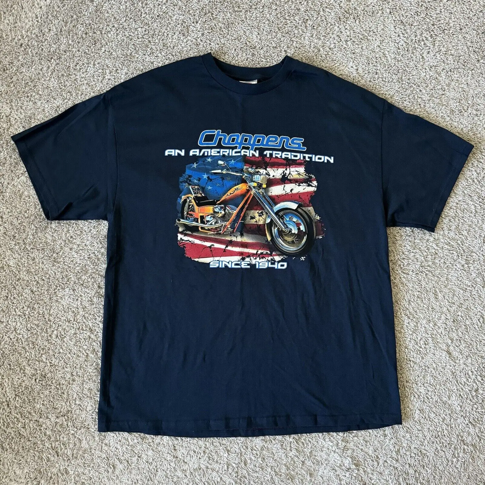 

Vintage Choppers American Tradition Motorcycle T-Shirt 100% Cotton O-Neck Short Sleeve Summer Casual Mens T-shirt Streetwear