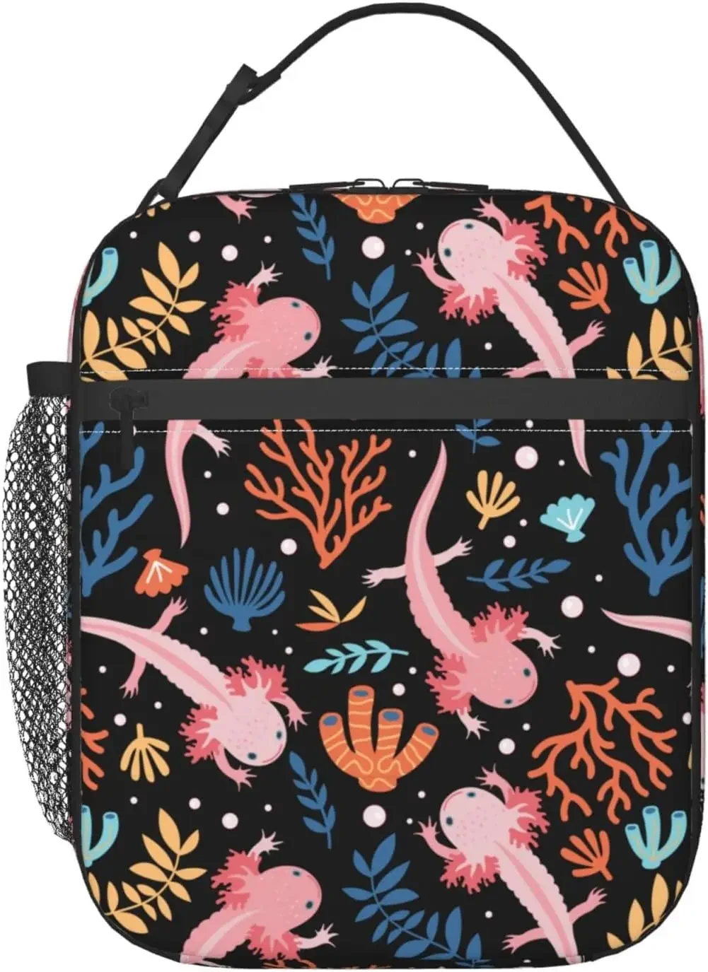 Axolotl Lunch Box Reusable Insulated Lunch Bag Thermal Cooler Bento Tote for Boys Girls School Men Women Picnic Travel Hiking