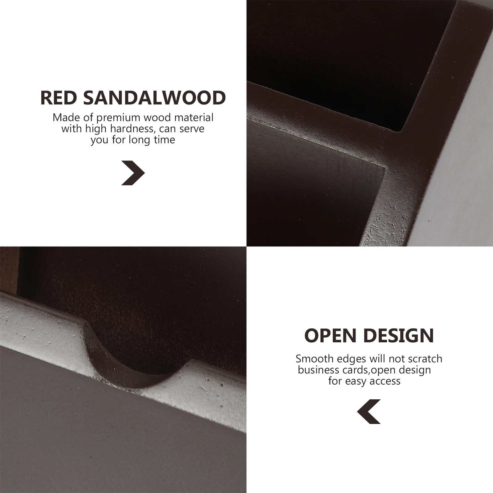 

Business Card Holder Cards for Desk Large Capacity Desktop Organizer Sandalwood Office Rack Storage